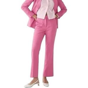 NEW J.CREW Willa Cropped Flare Italian Wool Trouser Pants in Dahlia Pink  SZ 4